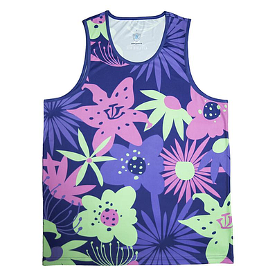 RUGBY VESTS SUBLIMATION FLOWER BLUE