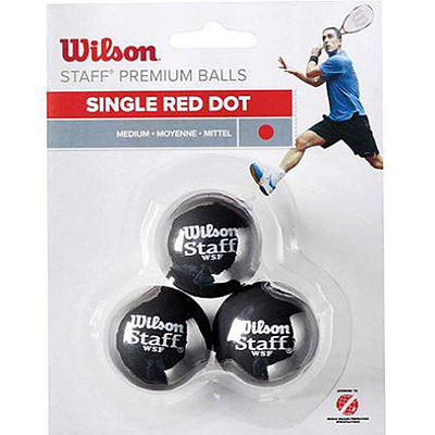 WILSON STAFF SQUASH 3 BALL RED DOT